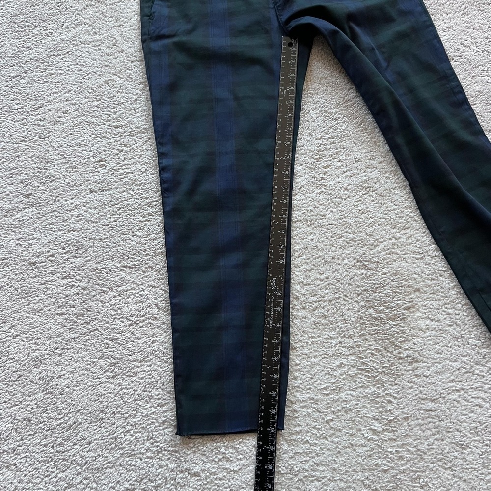 Frank & Eileen Wicklow Chino Plaid Pants Womens 8 Green Stretch Made In USA - Picture 13 of 16